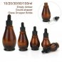 5pcs 10/20/30/50/100ml Amber Glass Empty Dropper Essential Refillable Bottle