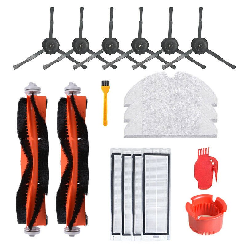 18PCS Accessories Main Brush Side Brush Filter Mop Cloth Comb Blade For Xiaomi