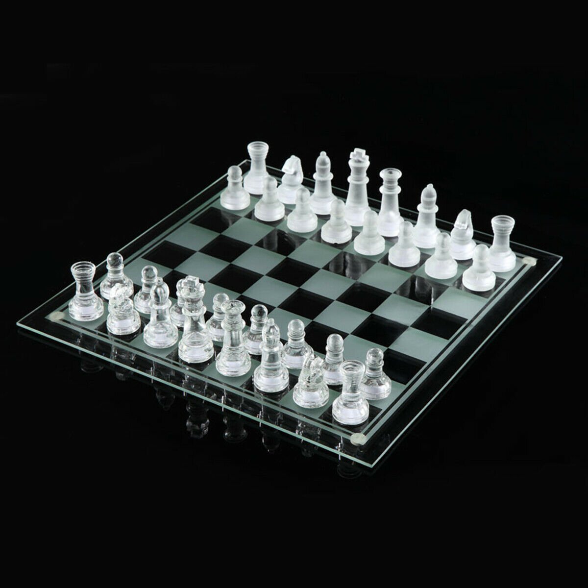 20*20 / 25*25CM High-end Elegant K9 Checker Glass Chess Game Set Home