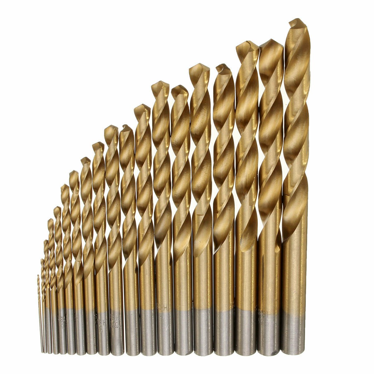 19pcs HSS 1-10mm Titanium Coated Twist Drill Bit Set Straight Shank Twist Drill