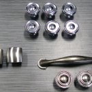 LOT of 11 DRESSER DRAWERS PULLS CABINET KNOBS Modern Contemporary Accessory BRUSHED NICKEL Silver