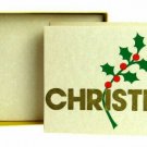 Vintage Shosha Silk-Screened Holly Christmas 17 Cards & Envelopes Unused w/Box