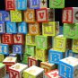 45 CHILDREN's Wood Building BLOCKS Lot Colorful Alphabet Numbers Animal Pictures