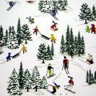 CHARTER CLUB Christmas Holiday Winter Scene Fun Skiing Sledding  Plush Throw Blanket 70" x 50" NEW