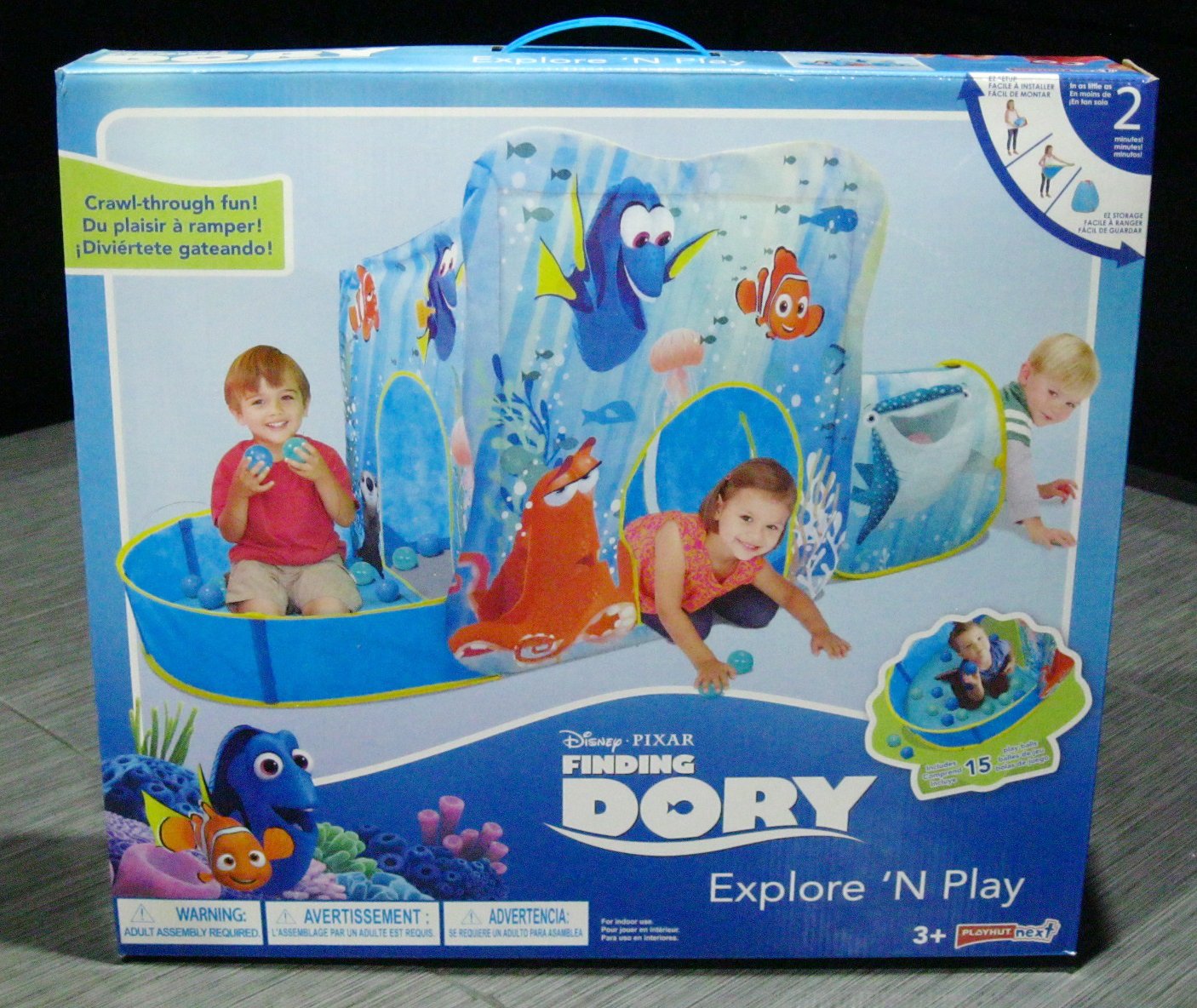 PLAYHUT Disney Pixar Finding Dory Explore 'N Play Tent w/Ball Zone and Box