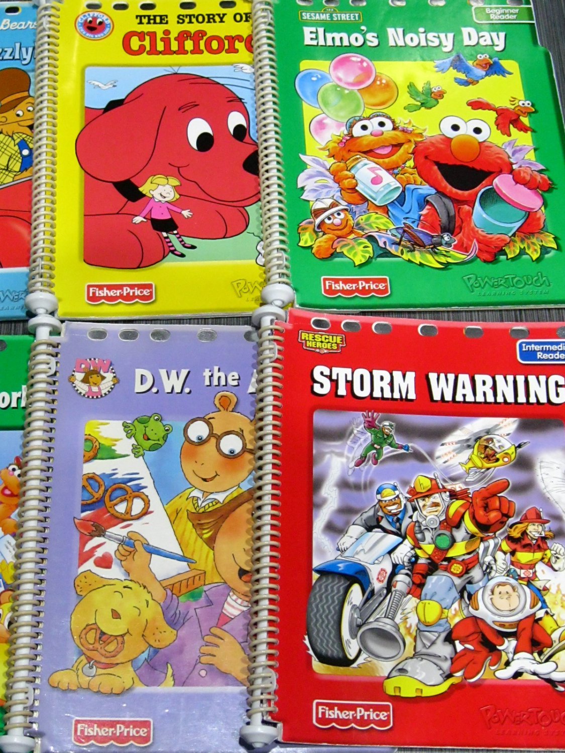 FISHER PRICE POWER TOUCH Learning System 10 BOOK/9 CARTRIDGE Lot