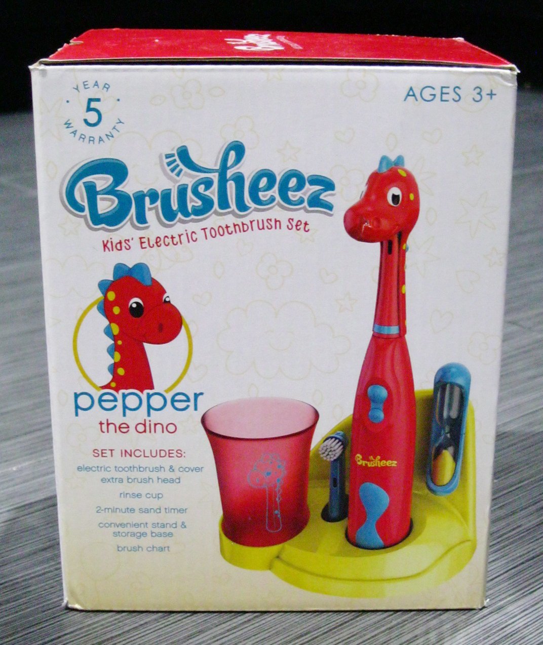 Brusheez Pepper the Dino Dinosaur Electric Toothbrush Hourglass Timer ...