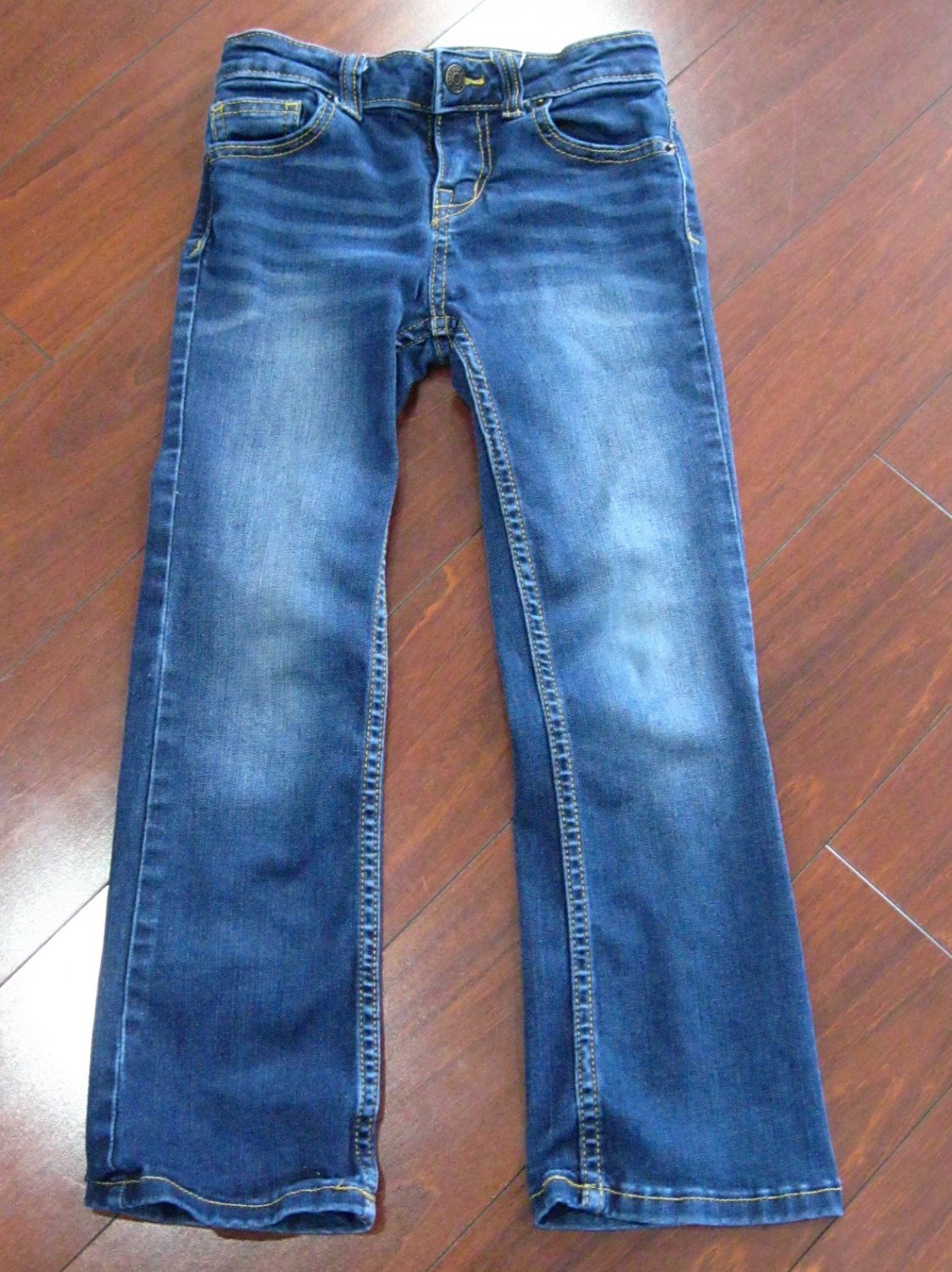 Dark Wash Blue Jeans CAT AND JACK Bootcut Pants Girls Size 6 Super Stretch EX