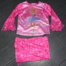 BARBIE Ballerina Girls Size 6/6X 100% Polyester Pink Slick Satin Pajama Set