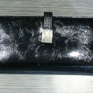 Women's Faux Patent Leather Folding Long WALLET Hold 17 Cards Button Closure