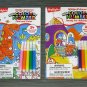 2 HIGHLIGHTS Mini Color By Number LOT +Markers Dinosaurs & Alien Hidden Pictures