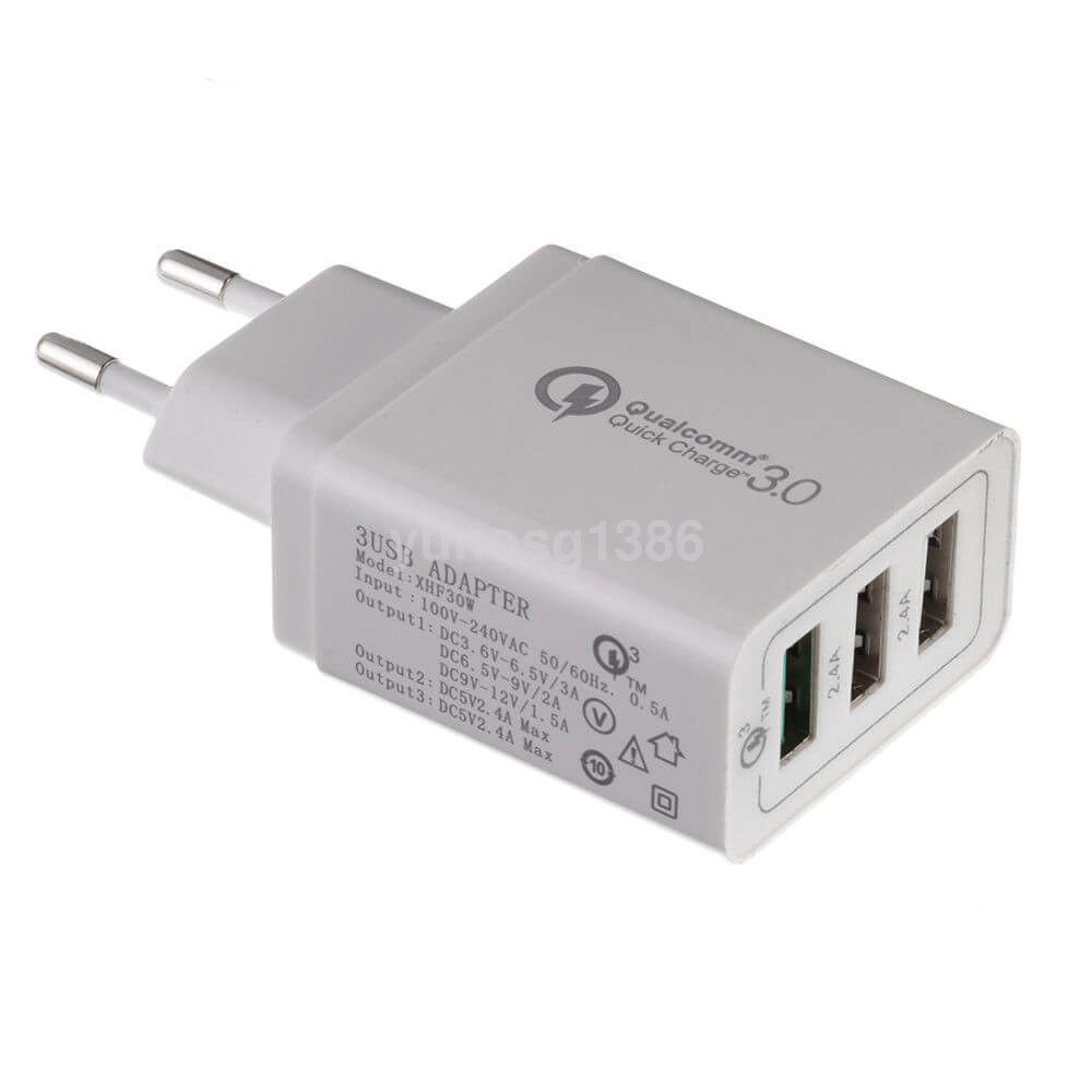 QC 3.0 USB Quick Charge 3 Ports 30W 100240V for iPhone HTC EU Plug S