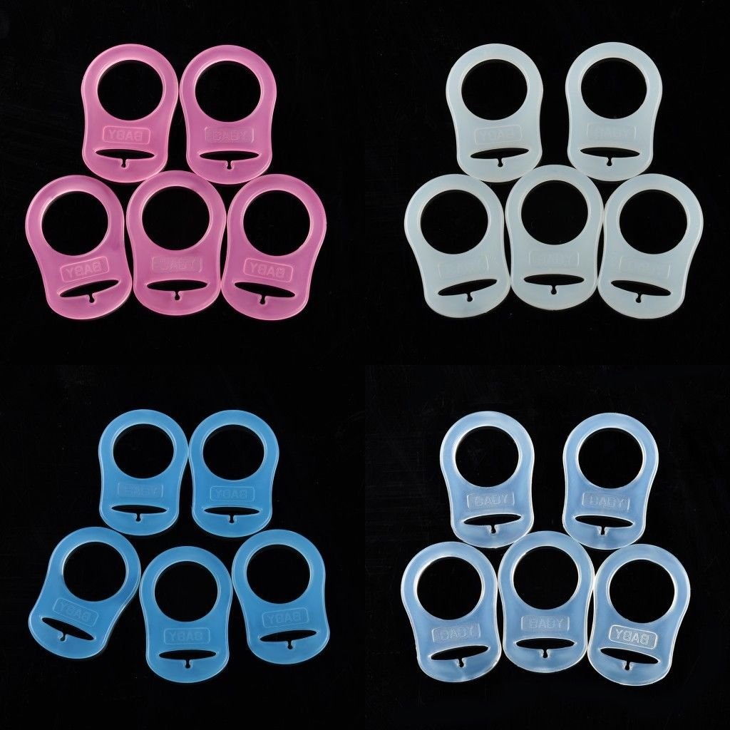 Baby Dummy Pacifier Holder Clip Adapter for MAM Ring 5Pcs/Lot Silicone