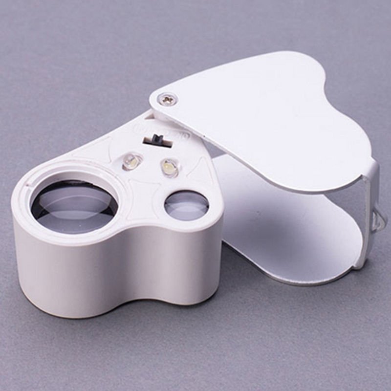1Pc Glass Magnifying Magnifier Jeweler Eye Jewelry Loupe Loop with LED