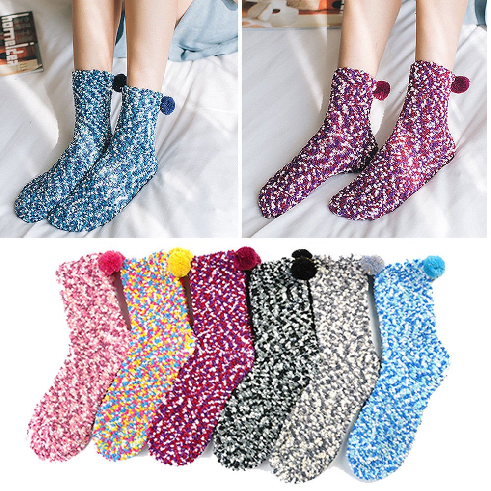 1 Pair Women Girls Bed Socks Fluffy Warm Winter Kids Gift Soft Floor