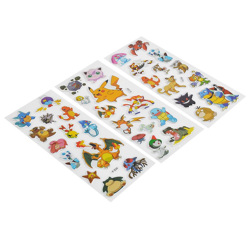 3pcs Pokemon Stickers Pikachu Pocket Monster Scrapbooking Sticker Sheet ...