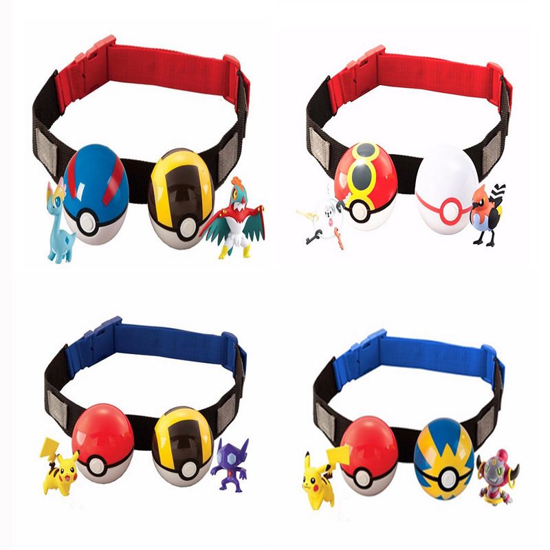 Pokemon Go Pikachu Clip N Carry Poke Ball Belt Kids Net Anime Cartoon ...