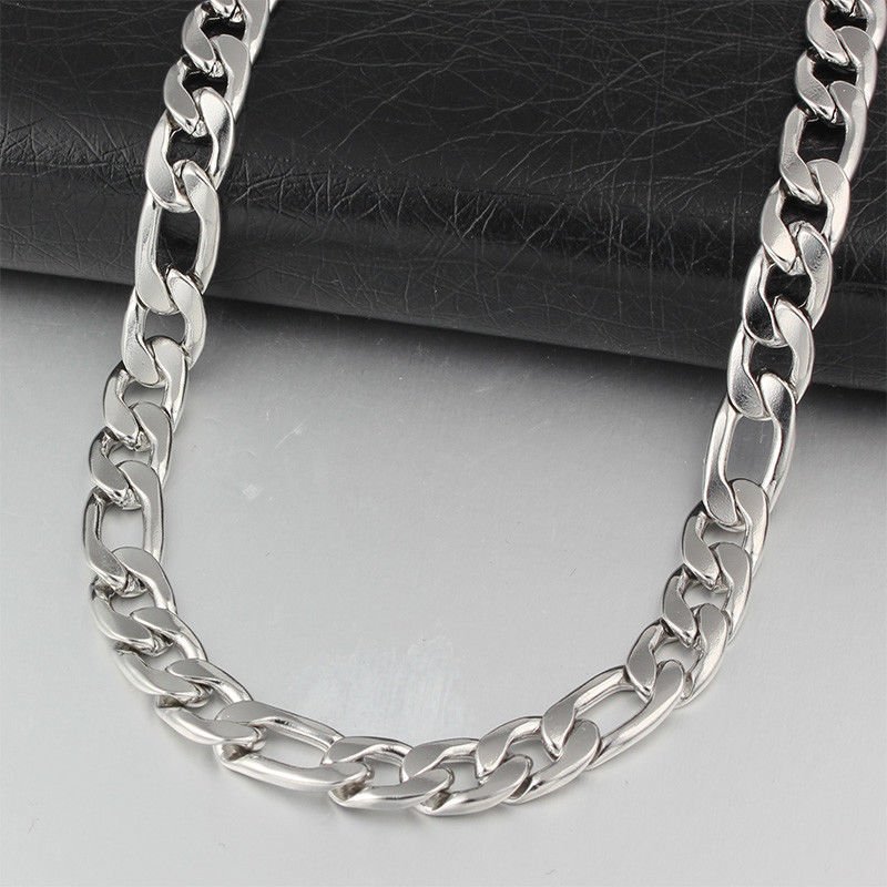 316L Stainless Steel Fashion Silver Men's Chain Necklaces Male Jewelry ...
