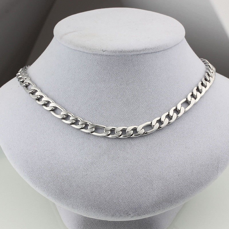 316L Stainless Steel Fashion Silver Men's Chain Necklaces Male Jewelry ...