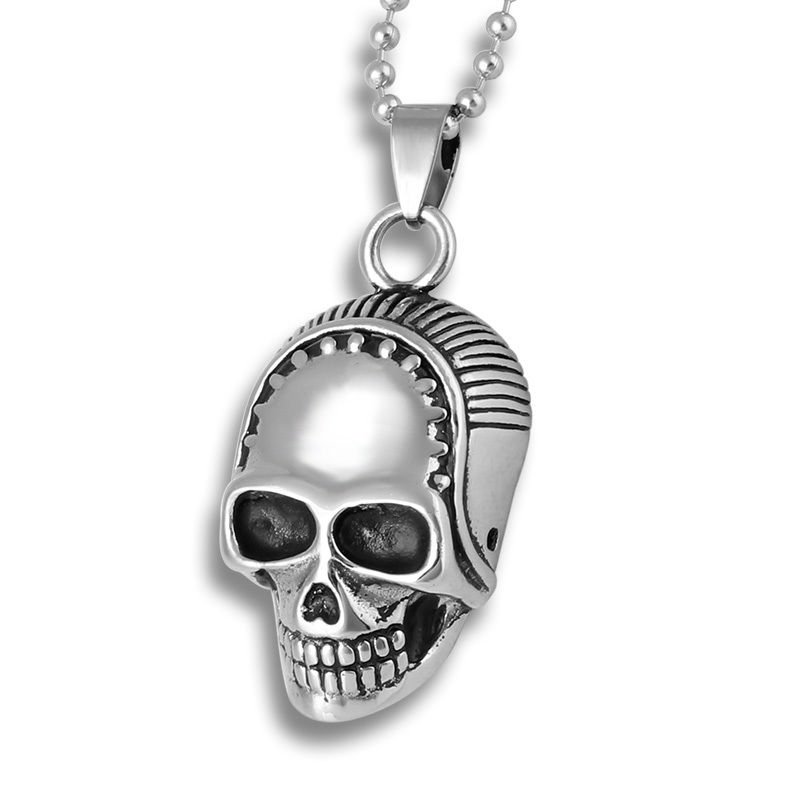 316L Stainless Steel Men Punk Vintage Skeletons & Skull Chain Pendant