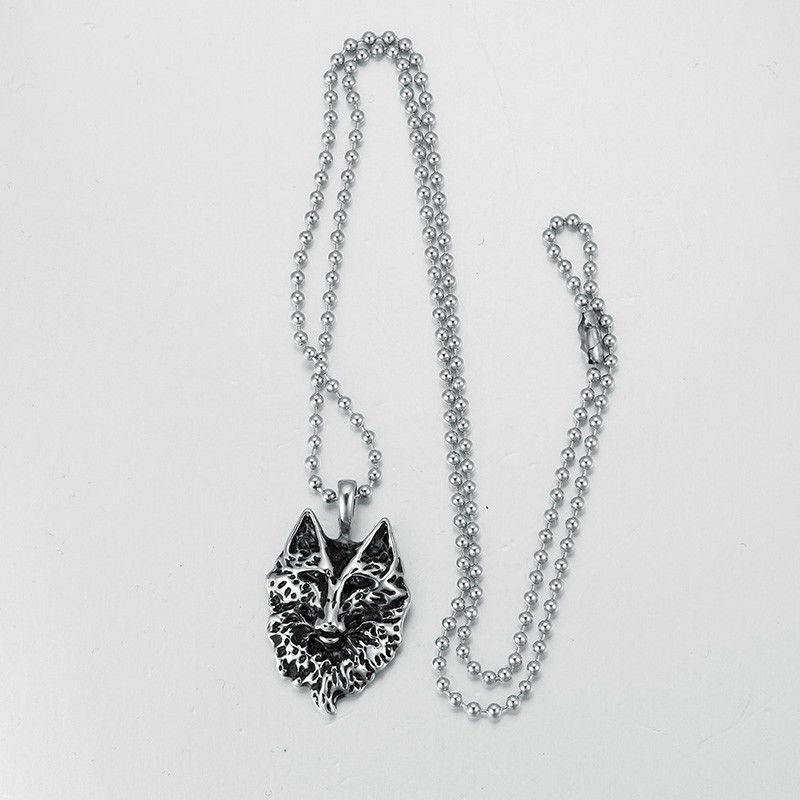 Wholesale Lot 3Pcs Fashion Stainless Steel Fox Chain Necklaces Pendants