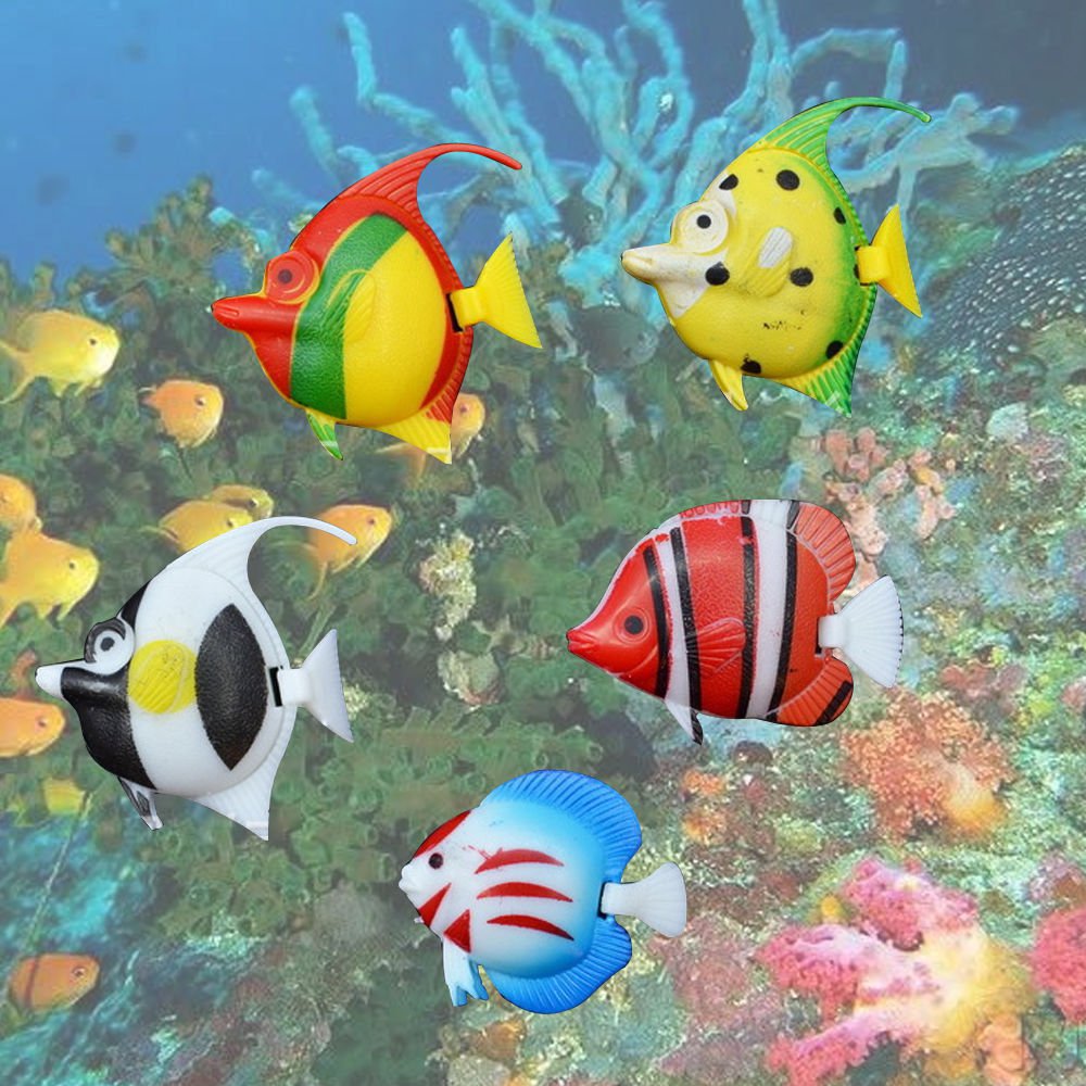 10 Pcs Plastic Small Fake Fish Aquarium Fish Tank Landscape Ornaments