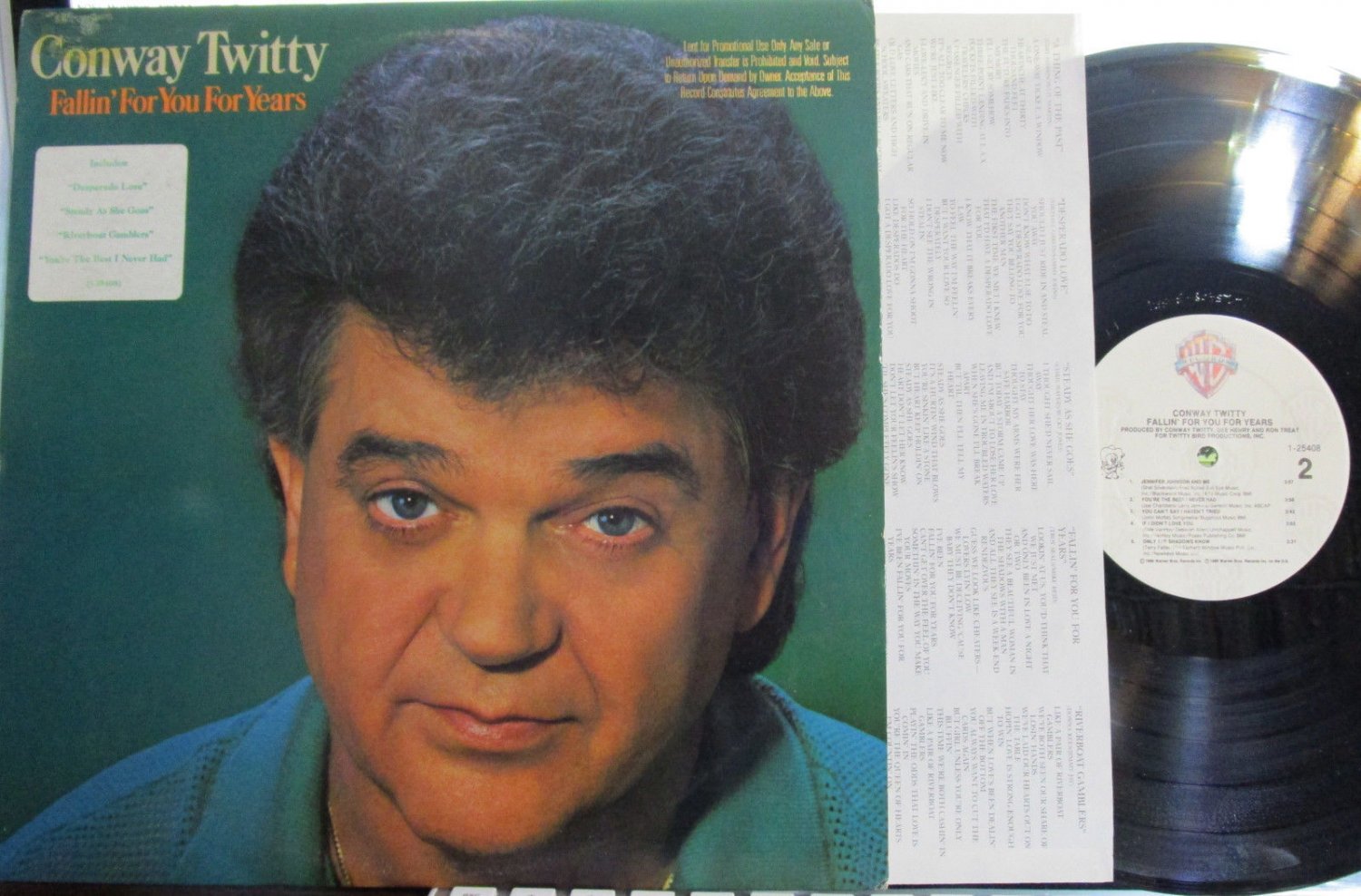 Conway Twitty - Fallin' for You for Years (W.B. 25408) ('86) (PS)