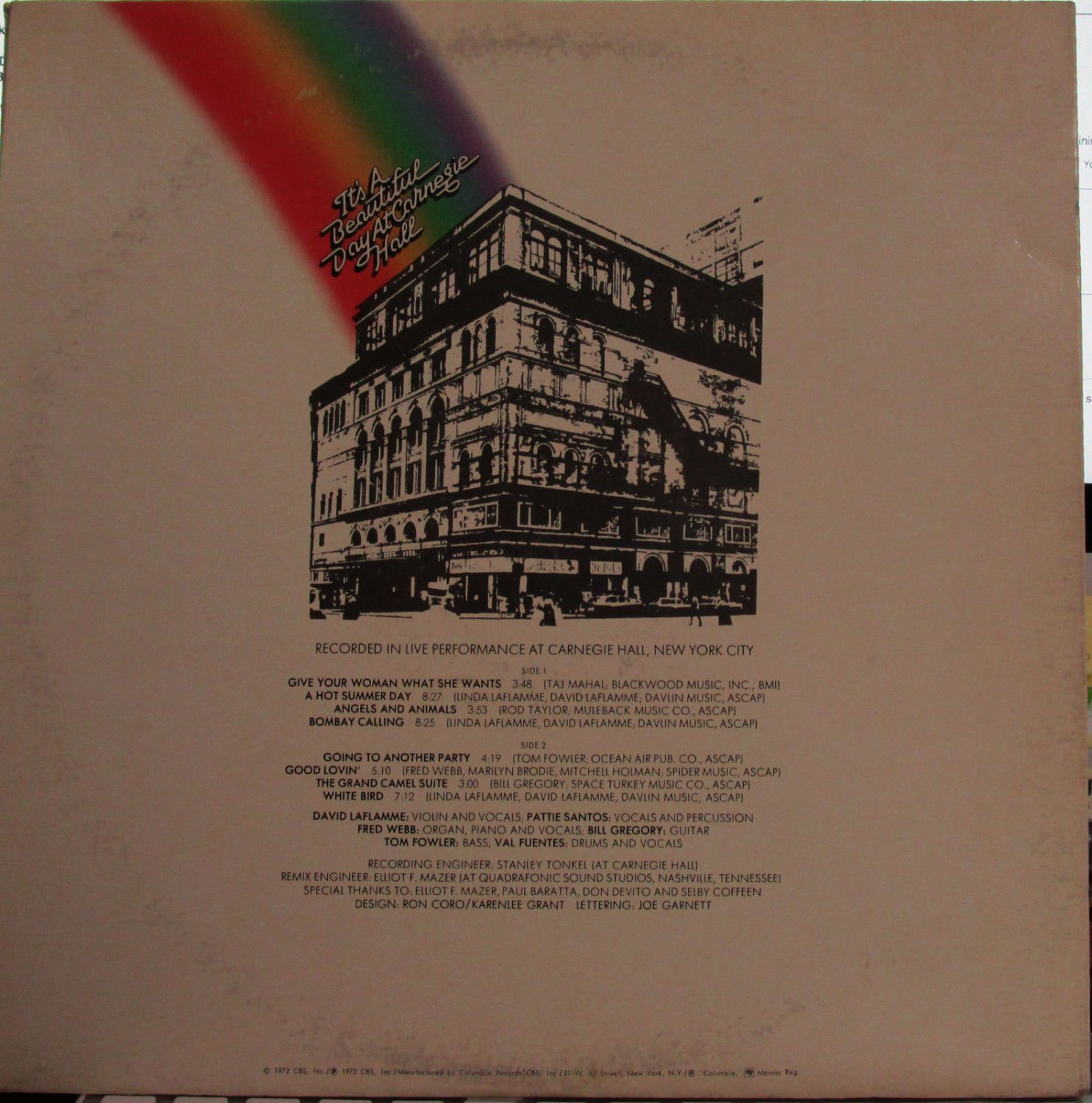 It's a Beautiful Day It's a Beautiful Day at Carnegie Hall ("White