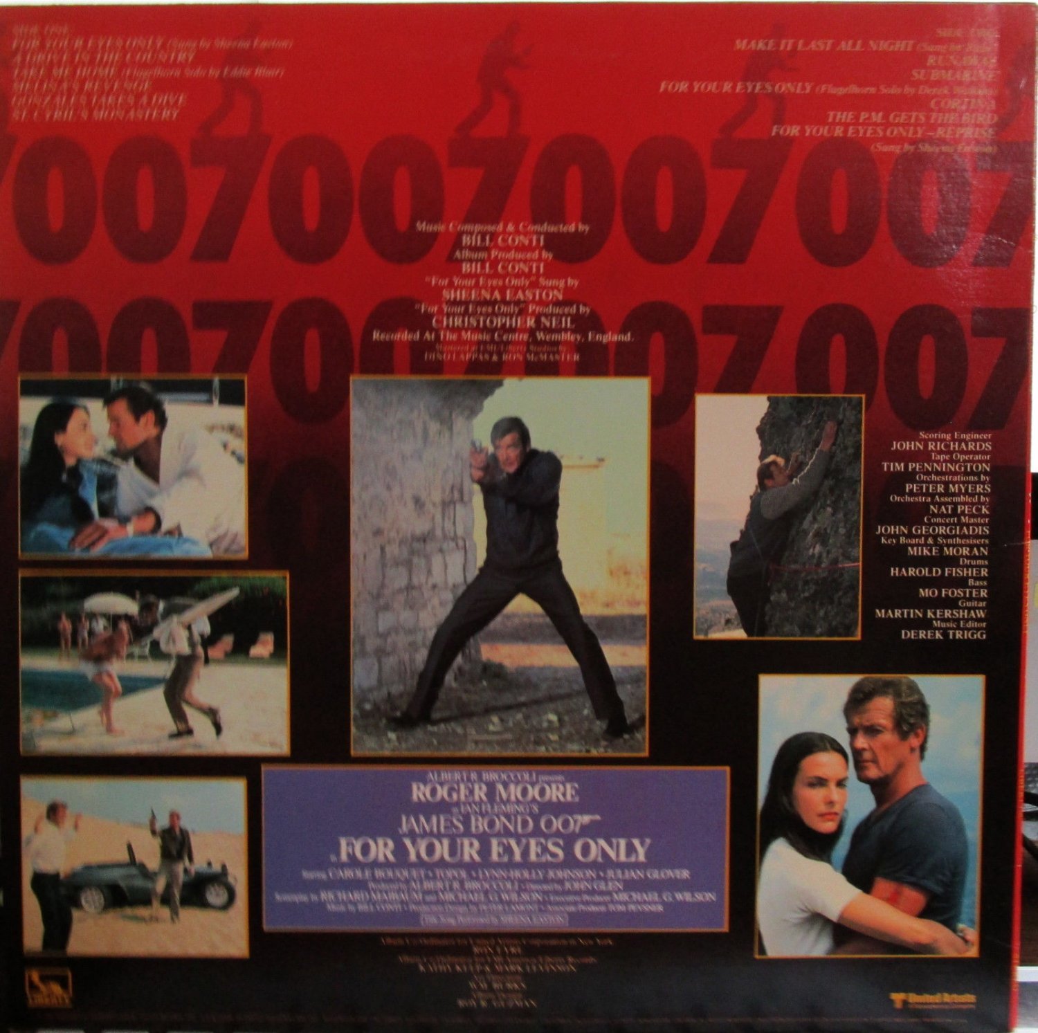 For Your Eyes Only James Bond Soundtrack Sheena Easton Bill Conti