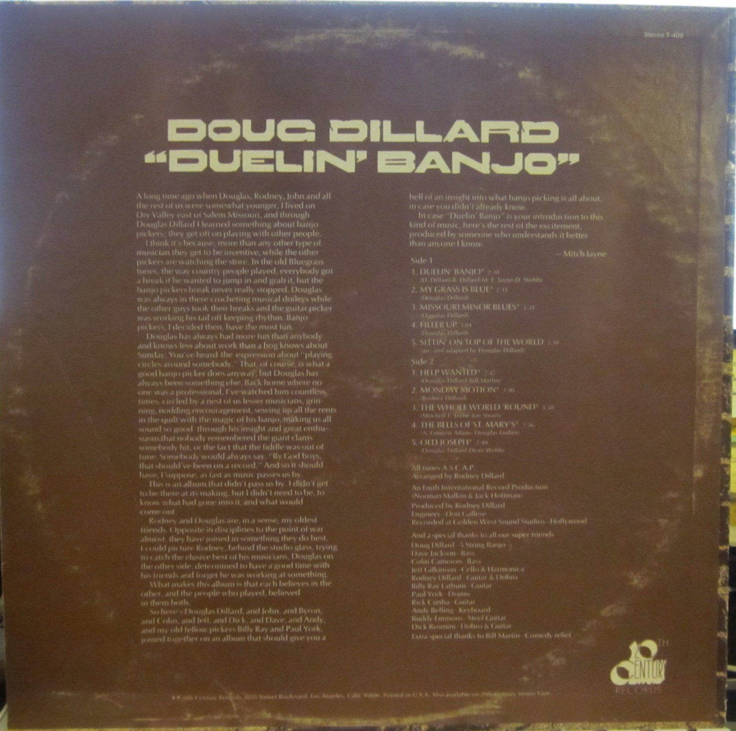 Doug Dillard - Duelin' Banjo (20th Century 409) (of Dillard & Clark ...