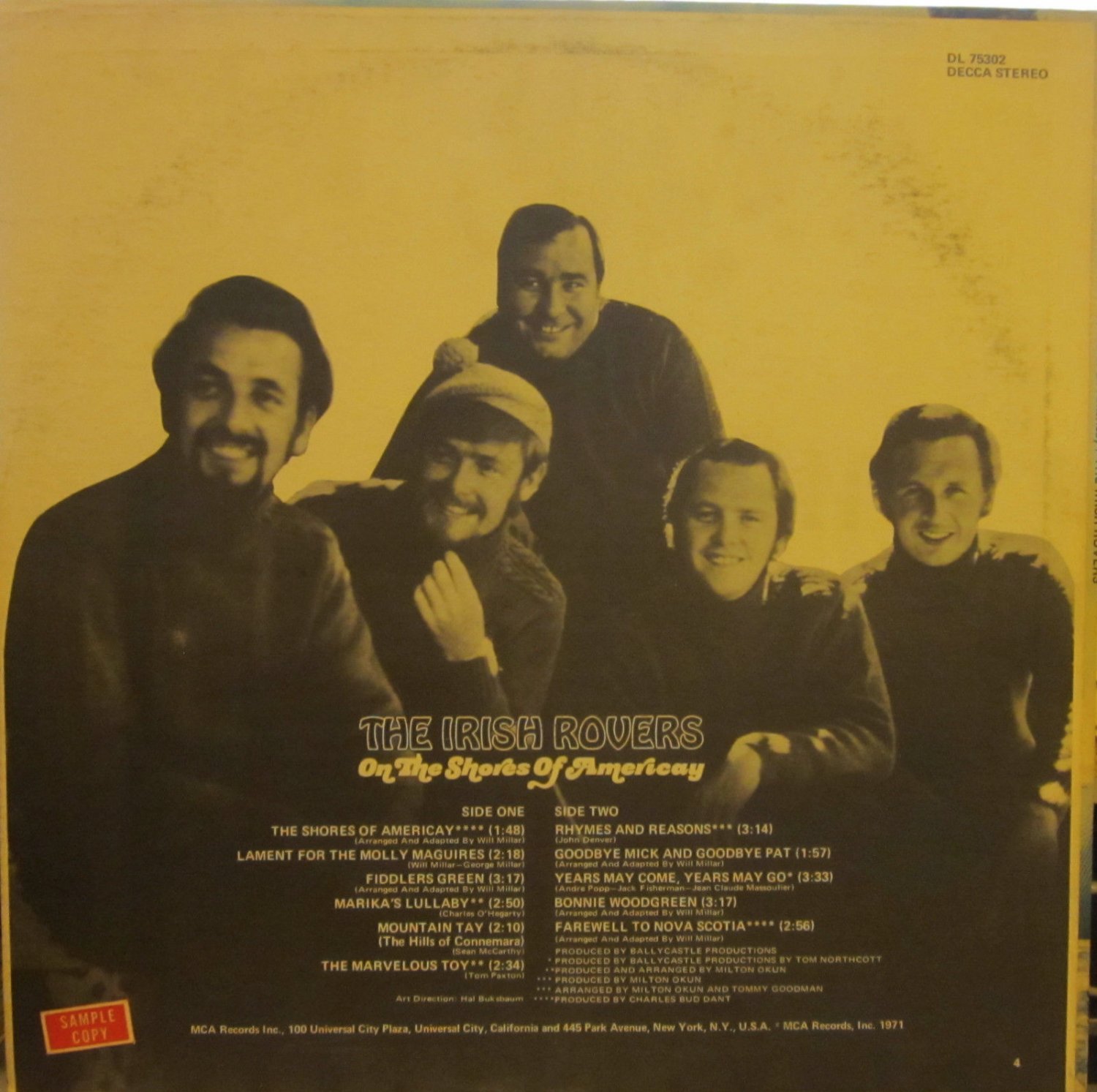 Irish Rovers - On the Shores of Americay (Decca 75302) ('71 ...