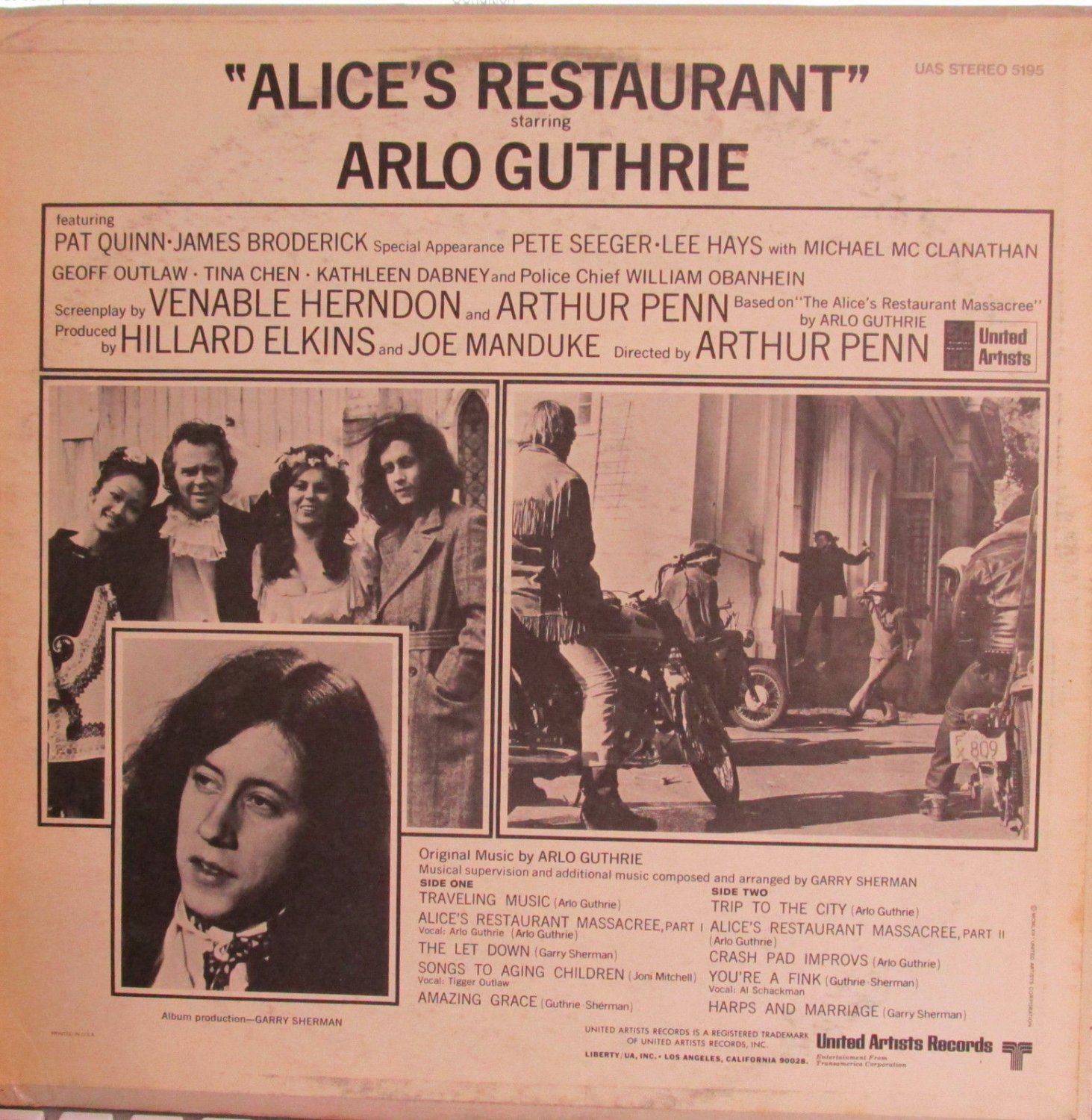 Alice's Restaurant (Massacree) (Soundtrack) (U.A. 5195) (Arlo Guthrie)