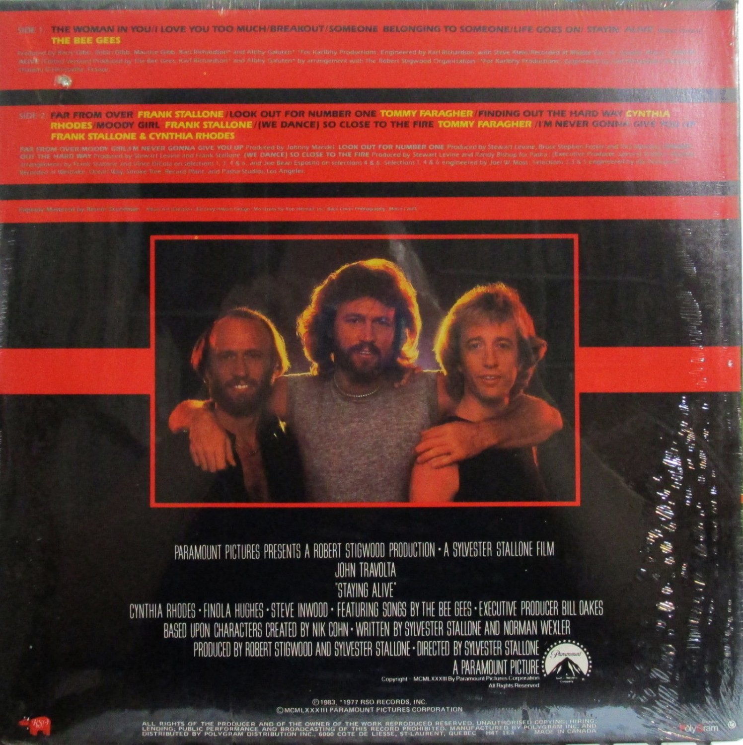 Staying Alive (Soundtrack) Bee Gees,Frank Stallone,Cynthia Rhodes,T ...