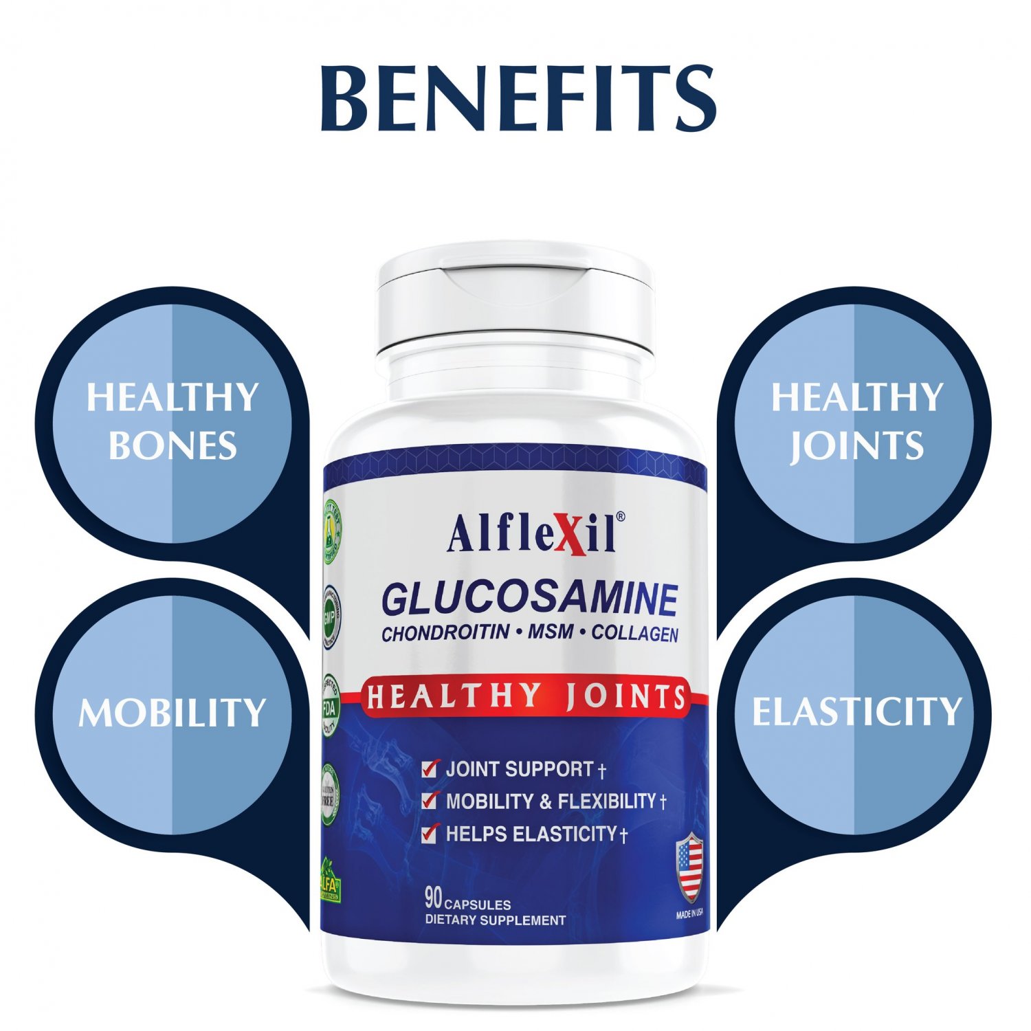 AlflexilHealthy JointsGlucosamine Chondroitin MSM Collagen90 caps (2