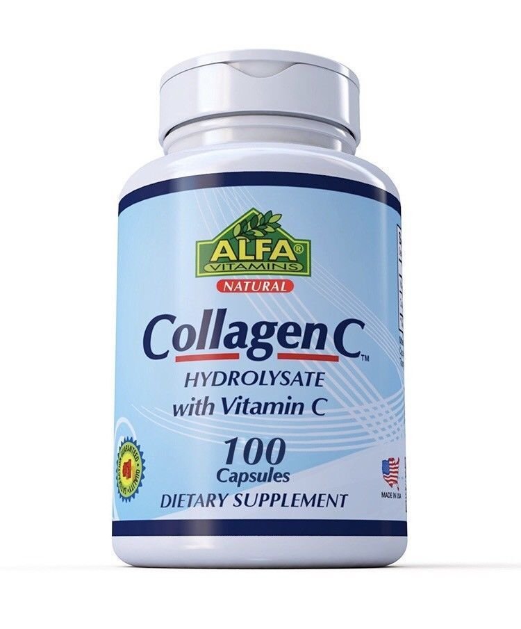 Alfa Vitamins , Collagen C Kit (100 Collagen Caps + 4 oz.Collagen Amino