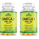 Alfa Vitamins ,Omega 3 Fish Oil 1000 mg - 100 softgels ( 2 bottles, 200 softgel)