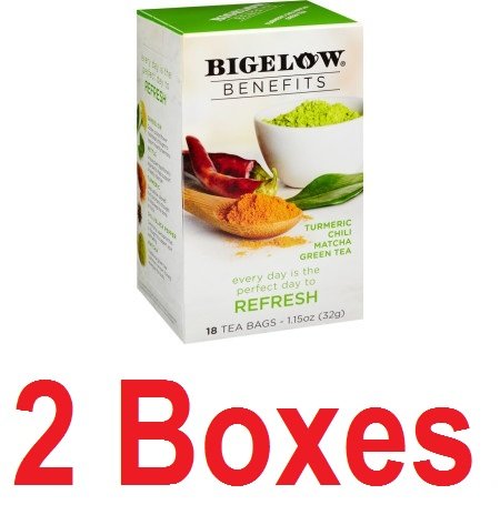 Bigelow Benefits Refresh Turmeric Chili Matcha Green Tea ,18 Tea Bags 1 ...