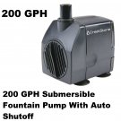 200 GPH Submersible Fountain Pump with Auto Shutoff