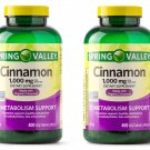 Spring Valley Cinnamon Dietary Supplement, 1000 mg,400 Caps,2 bottles