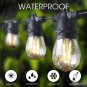 48FT LED Outdoor String Lights with 17*2W Vintage Edison Shatterproof Bulbs(2 Spare)