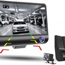 Dash Cam Camera Front and Rear Plus Interior, Loop Recording 1080p Night Vision