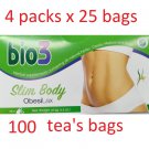 Bio3 Weight Control Tea, Slim Body  , Slimming Tea , 4 Packs ,100 tea's bags