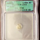Rare c. 550 BC Silver Greek Diobol Miletus in Ionia ICG VF30!