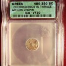 Rare 480-350 BC Greek Cherronesos in Thrace Silver Hemi Drachm ICG VF30!