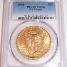 1908NM $20 MS66 St Gaudens PCGS