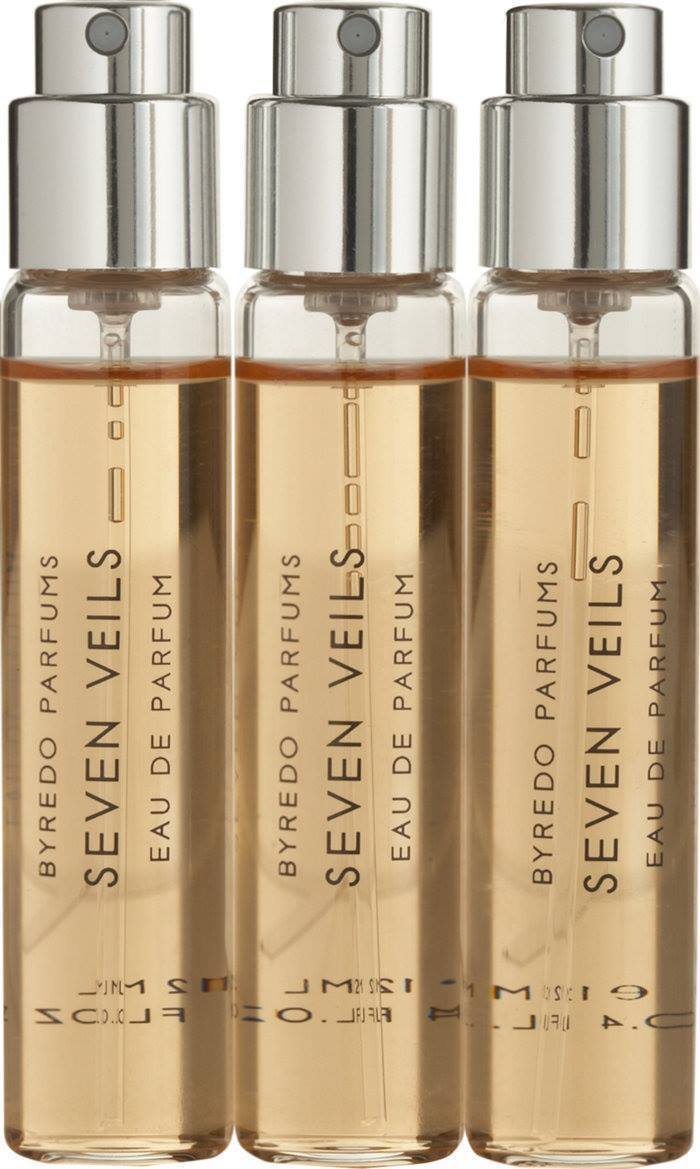 BYREDO PARFUMS SEVEN VEILS EDP TRAVEL PURSE SPRAY SET 3 X 0.4OZ/12ML=1.2OZ TOTAL