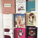 27 PERFUME VIALS CHLOE, MIU MIU,MARC JACOBS, ED HARDY, BALENCIAGA TRUE RELIGION