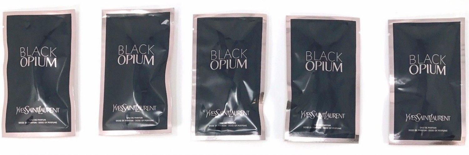 BLACK OPIUM YVES SAINT LAURENT EAU DE PARFUM DOSE OF PERFUME 0.04Oz X 5 SAMPLES