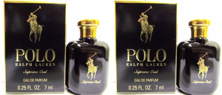 RALPH LAUREN POLO SUPREME OUD 0.25OZ 7ML X 2 COLOGNE DELUXE MINIS POCKET TRAVEL
