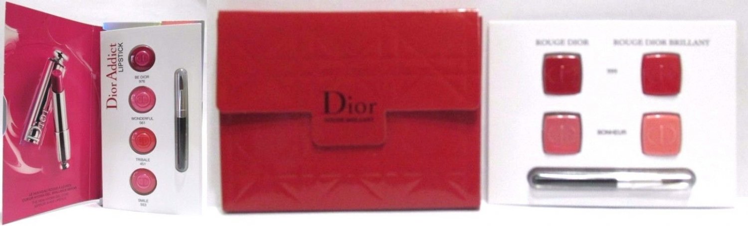 DIOR ADDICT + ROUGE LIPSTICK 2 SAMPLE LIP PALETTES BE DIOR 976 WONDERFUL 561 +